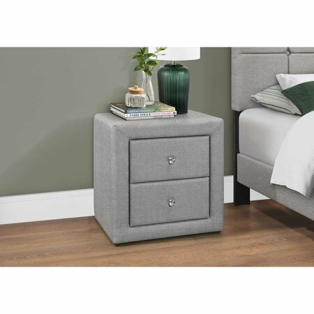 DAPHNES DINNETTE 21 in. Bedroom Accent Linen Night Stand, Grey DA2450605